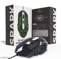 Techie Spark Wired RGB Mouse | Rainbow LED | Adjustable DPI 800–2400 | 4-Button Gaming Mouse
