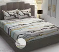 DWORTH Premium cotton 220 tc elastic fitted bedsheets with 2 king size pillow covers