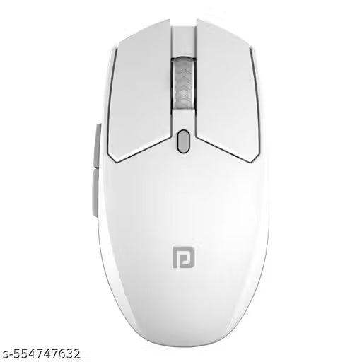 Portronics Toad 36 Wireless Mouse, 2.4GHz, Rechargeable, 6 Buttons, 1600 DPI, Ergonomic Thumb Support, Universal Compatibilty, Built-in-Battery, for (White)