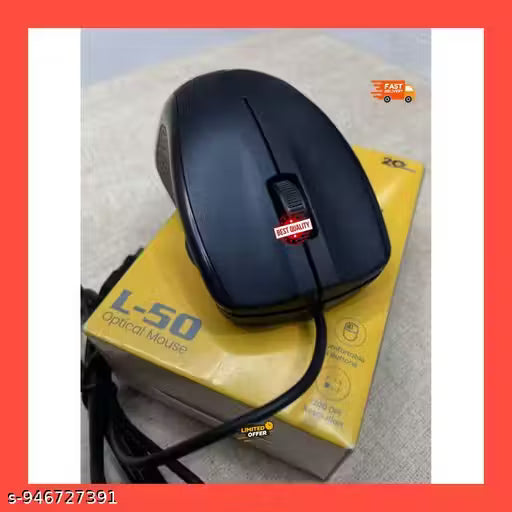 Lapcare L-50 Wired mouse - black USB Optical Mouse, 3 Buttons, 1200 DP