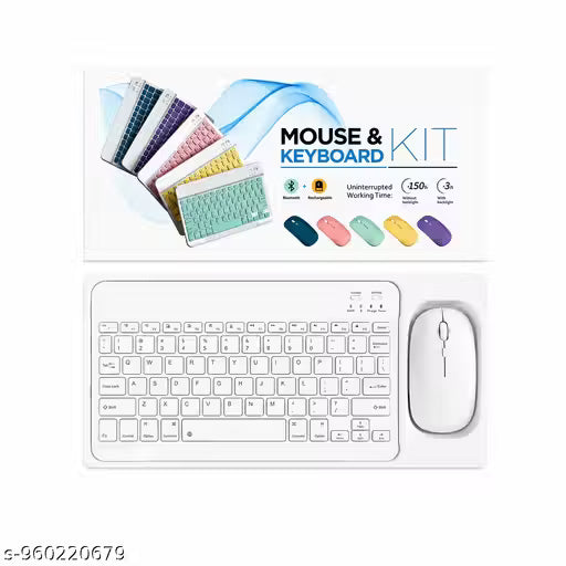 Wireless Keyboard Mouse Combo, 2.4 GHz Wireless, Wireless Keyboard for Laptop 78 Key and Mouse Set 2.4G Ultra-Thin Sleek Design