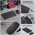 Wireless Keyboard Mouse Combo Rechargeable | Compact Slim Design with Adjustable DPI Mouse