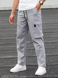 Men’s Stylish Black Cargo Jogger Pants | Casual Slim Fit Track Pants with Side Pockets | Comfortable Daily Wear Trousers