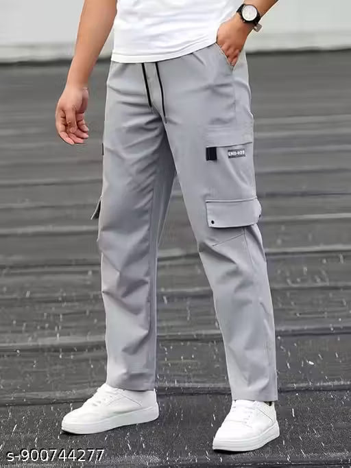 Men’s Stylish Black Cargo Jogger Pants | Casual Slim Fit Track Pants with Side Pockets | Comfortable Daily Wear Trousers