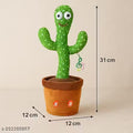 Dancing Cactus Repeats What You Say,Electronic Plush Toy with Lighting,Singing Cactus Recording and Repeat Your Words for Education Toys (Green)