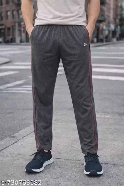 Zeffit Men Cotton Blend Solid Track Pant with Elastic Waistband | Regular Fit Casual Jogger Pant for Gym, Sports & Daily Wear