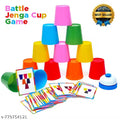 Stacking Cup Toy with Challenge Cards, Colorful Speed Stacking Cups Set, Educational Learning Game for Kids Ages 3+ (12 Stacking Cup, 50 Cards, Bell)