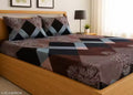 Nirvair creations heavy fabric glace cotton Elastic fitted bedsheet. beautiful design & classic look . Double size bedsheet with 2 pillow covers.(1 pillow cover with single bedsheet
