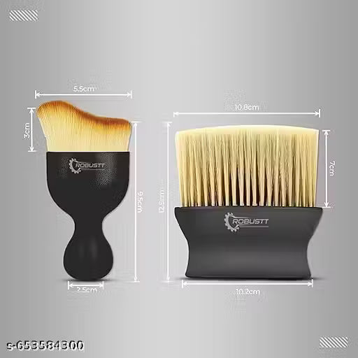Car Cleaning Brush Kit (2 Pcs) | Interior & Exterior Detailing Tools for Dashboard, AC Vent, Laptop & Car Care