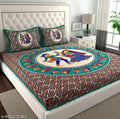100% Cotton bedsheets Rajasthani Jaipuri Double bed Size #Bedsheets Set of 1 Double #Bedsheets with 2 Pillow Covers (Multicolour) - 180 TC