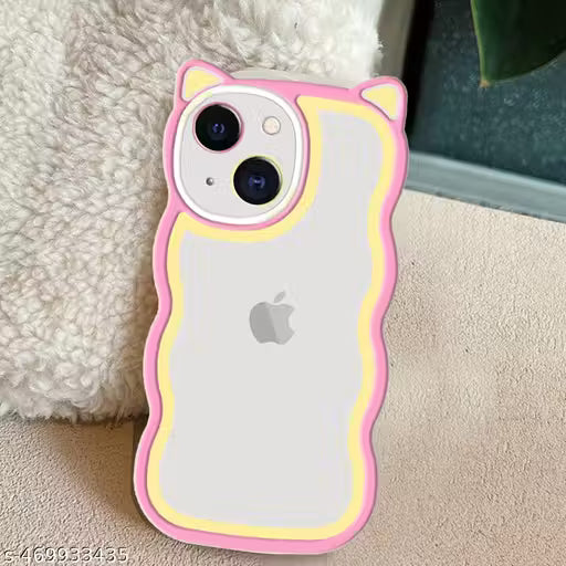IPhone 15 Ear Wave Back Cover for Girls, Floral Design