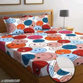 Elastic Fitted Glace Cotton King Size Bedsheet For Double Bed With 2 Pillow Covers