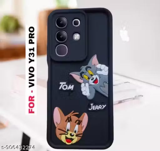 Kiaan Shop Ladies Back Cover for Vivo Y31 Pro Girls/Cute Tom & Jerry silicon Finish Case/Soft TPU/Safety Fancy Case Vivo Y31 Pro