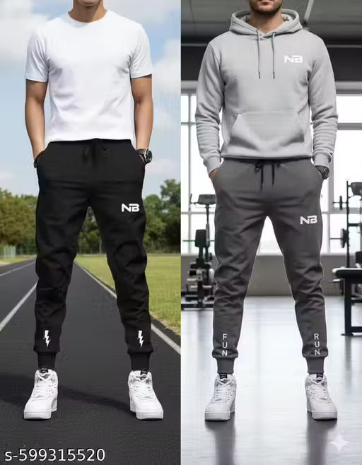 MENS GRAY BLACK TRACK PAINTS|| BEST QUALITY || TRACK PAINTS || COMBO BLACK GRAY||