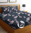 ATTRACTIVE SUPER SOFT ALL OVER ELASTIC FITTED DOUBLE BEDSHEET WITH 2 PILLOW COVERS (UPTO 6" MATTRESS)