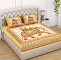 Jaipuri pure 100% cotton double bed bedsheet with two pillow covers
