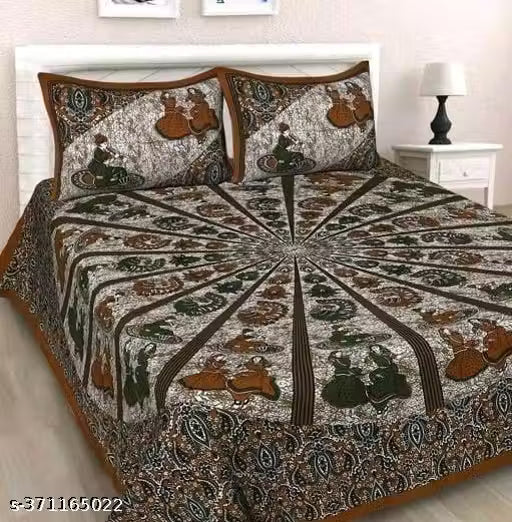 180 tc cotton double bedsheet combo of 1 bedsheet with 2 pillow cover (High quality)