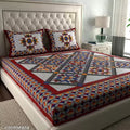 100% Pure Cotton Jaipuri Printed Single Bedsheet With 1 Pillow Cover OR Double Bedsheet With 2 Pillow Covers