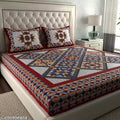 100% Pure Cotton Jaipuri Printed Single Bedsheet With 1 Pillow Cover OR Double Bedsheet With 2 Pillow Covers