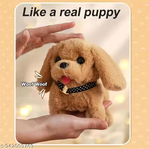 UNIBIC STORE Walking Talking Puppy Toy for Kids | Soft Plush Dog with Barking Sound & Tail Movement | Battery Operated Interactive Pet Toy | Gift for Toddlers & Children (Brown)
