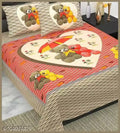Jaipuri Printed Double Bed Cotton Bedsheet With 2 Pillow Covers