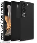 Mobiclonics Back Cover for Vivo V29 / Vivo V29 Pro 5G | Camera Protection Shockproof Soft Matte Bumper Case (Black)