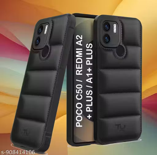 Redmi A1 Plus/Poco C50 / C51 Back Cover | Camera Bump & 360° Flexible Puff Armor Protection | Shock Proof Back Case Cover