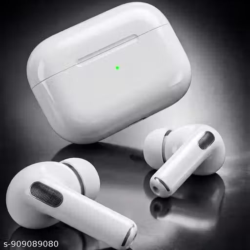 30Hr Battery White Airbud Pro | TWS Bluetooth Earpods With Mic | BT 5.3 Chip | IPX5 Waterproof | True Wireless Earbuds