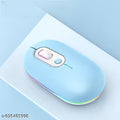 Dual Mode Wireless RGB Mouse with USB Nano Receiver | 2.4G USB Silent Click and 1600 DPI Adjustable Sensor Multi-Color RGB Light Portable Mouse for Laptop &Desktop (Blue)