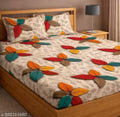 Glace-Cotton Bedsheet For Single/Double Bed With Pillow Covers