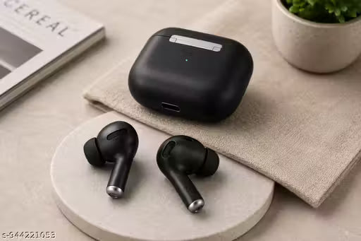 Airpods Wireless Bluetooth and Earbuds With Charging Case, Bluetooth Version Matte (BLACK).