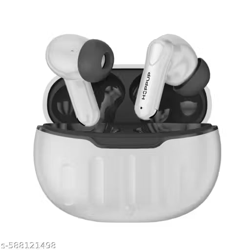 HOPPUP AirDoze M1 Earbuds with 50H PlayTime, 40MS Low Latency, AI ENC & 5.4v Bluetooth (White, True Wireless)