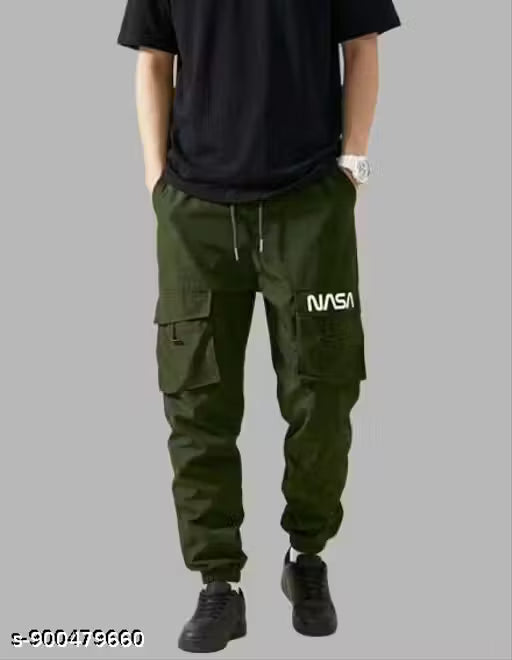4-Way Stretch Slim Fit Track Pant for Gym & Nightwear. Green Lycra Joggers