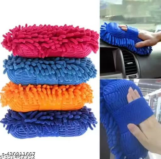 Car Sponge Microfiber Sponge, Ultra Soft, Lint, and Scratch-Free, Premium Chenille Microfiber, Large Sponge for Washing Car,
