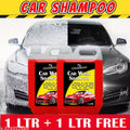 Chamkalo Car Wash Shampoo With Added Silicones For Spot Cleaning Better Shine After Wash - 1 LTR+1LTR Free