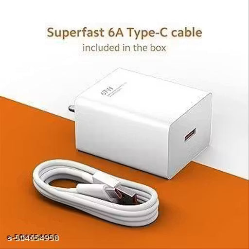 67W Ultra Fast Type-C Charger Adapter Like Mobile Charger | Qualcomm QC 3.0 Quick Charger with 1 Meter Type C...