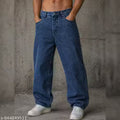 Sindon Men's Baggy Wide-Leg Casual Denim Jeans