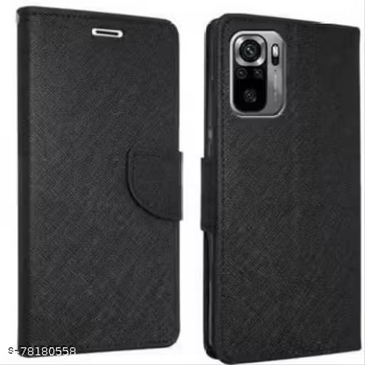 Aarov Flip Cover Mi Redmi Note 10, Mi Redmi Note 10s (Black)