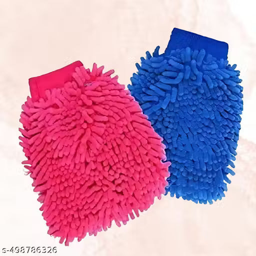 1 Pcs Super Soft Microfiber Mitts for Car Washing & Household Use