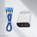 (Pack of 1) 3.0A Fast Charger Cord, Multiple Charging Cable 4Ft/1.2m 3-in-1 USB Charge Cord with Phone/Type C