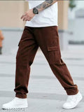 Mens Brown Cargo Mom Fit Jeans