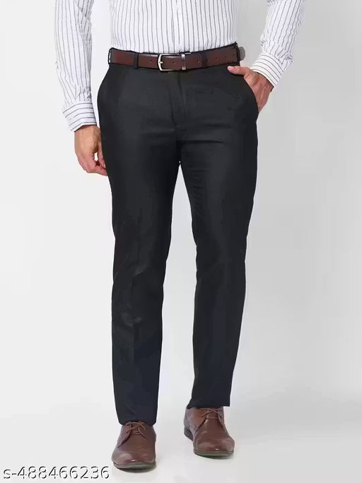 Men's Regular Fit Cotton Blend Formal Solid Trouser - Pack of 1 | Trouser for Men | Formal Trouser for Men | Casual Trouser for Men | Trouser | Pant | Solid Trouser