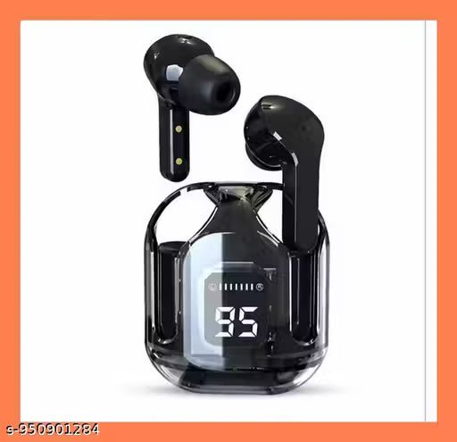 Transparent Wireless Earbuds with LED Battery Display & Deep Bass