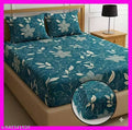 New Trending Fitted (Elastic) Glace Cotton Double Bedsheet With 2 Pillow Covers And Single Bedsheet With 1 Pillow Cover