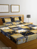 RD FABS 210 TC Supersoft Premium Cotton Elastic Fitted Bedsheets with 2 Pillow Covers | Double Bed with All Around Elastic | for 78x72+10 Mattress
