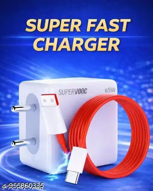 supervooc fast mobile charger 65 watt support with 1 Meter red cable