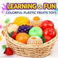 Ankirant® Big 4-5 Inch Pretend Play Kitchen Toys 11 Pieces Red Green Apple Banana Orange Pineapple Grapes Strawberry Tomato Pear Toddler Imagination Toy Blocks for Kids