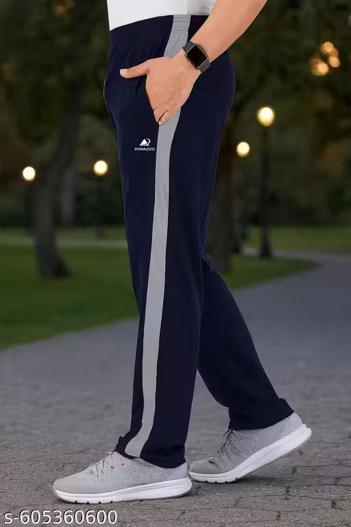 Classic Men’s Cotton Track Pants with Modern Contrast Side Piping Design