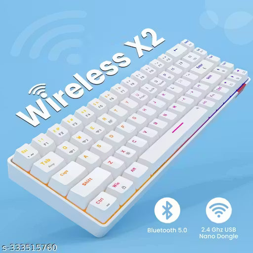 Portronics Hydra 10 Mechanical Wireless Gaming Keyboard with Bluetooth 5.0 + 2.4 GHz, RGB Lights 16.8 Million Colors,