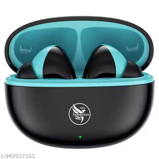 FARISHTAY Sargam 60Hrs Playtime 5.0 Bluetooth Wireless Earbuds with Fast Charging, HD Dual Mic (FRT-EB-Sargam-03-Black)
